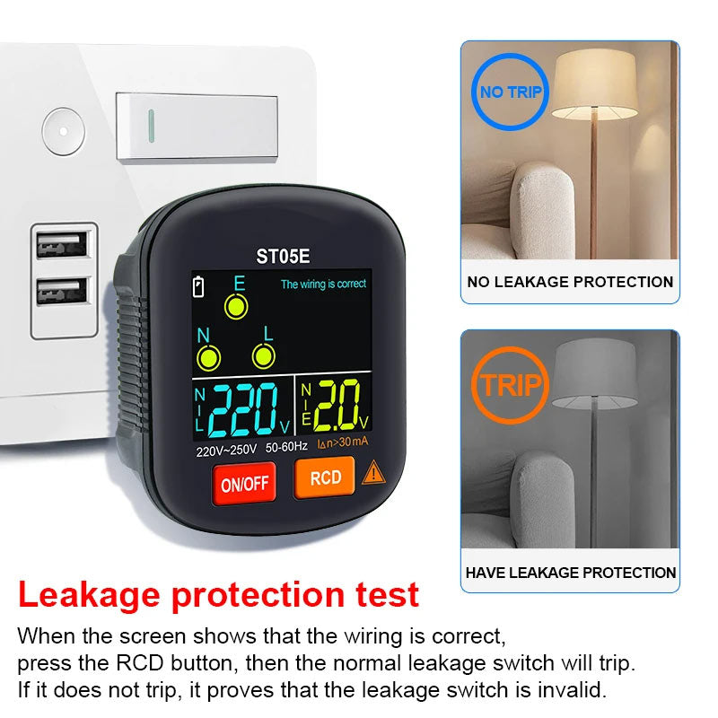 RCD GFCI NCV Outlet checker 