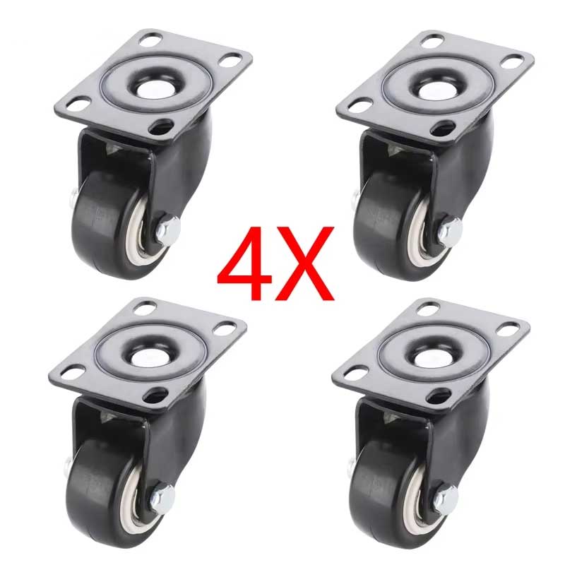 4 Pieces Furniture Caster 200kg Heavy Duty 360 Rotatable 1.5 inch M8 Screw Castor Wheels Industrial Machine Warehouse Restaurant