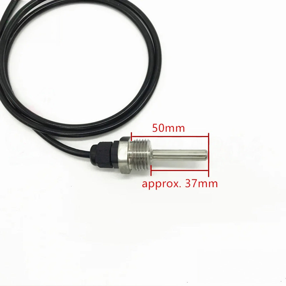 DS18B20 Digitaler Temperatursensor mit Schraubgewinde BSP 1/2 Zoll, 1 m PVC, 3-adriges Kabel, SUS304 Edelstahlhülse, Thermodetektor