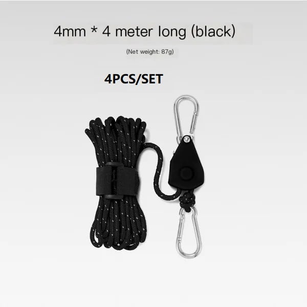 Adjustable Camping Rope with Fastener Buckle ¨C 4/5m Tent Tensioner Pulley