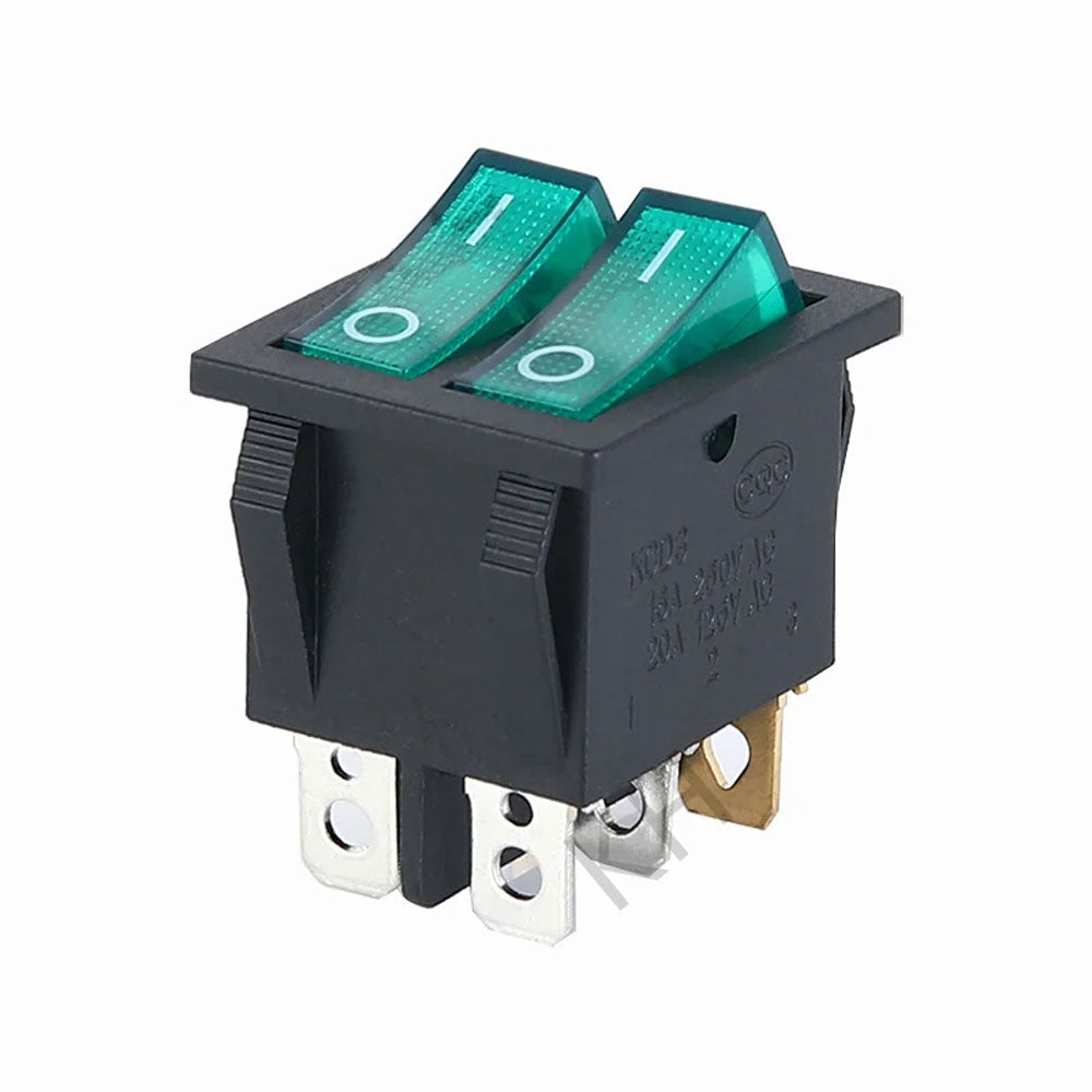 1PCS KCD8 6PIN 16A 250V 20A 125V Double Light Switch Rocker Switch Waterproof ON-OFF KCD6 Boat Power Switch