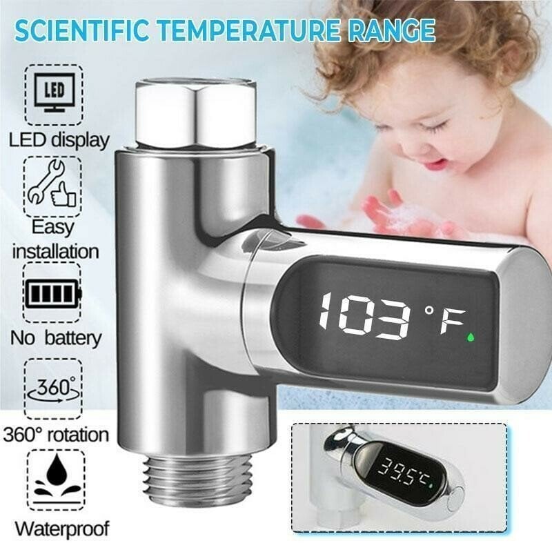 LED Display Water Temperature Monitor for Hot Tubs and Showers