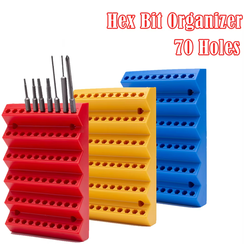 70 Slot Hex Screwdriver Bit Organizer Hex Bit Holder Organizer Drill Bit Storage Milling Cutter Drill Holder