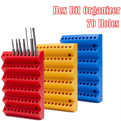 70 Slot Hex Bit Holder Organizer Drill Bit Storage Milling Cutter Drill Holder 1/4 Inch Hex Screwdriver Bit Organizer