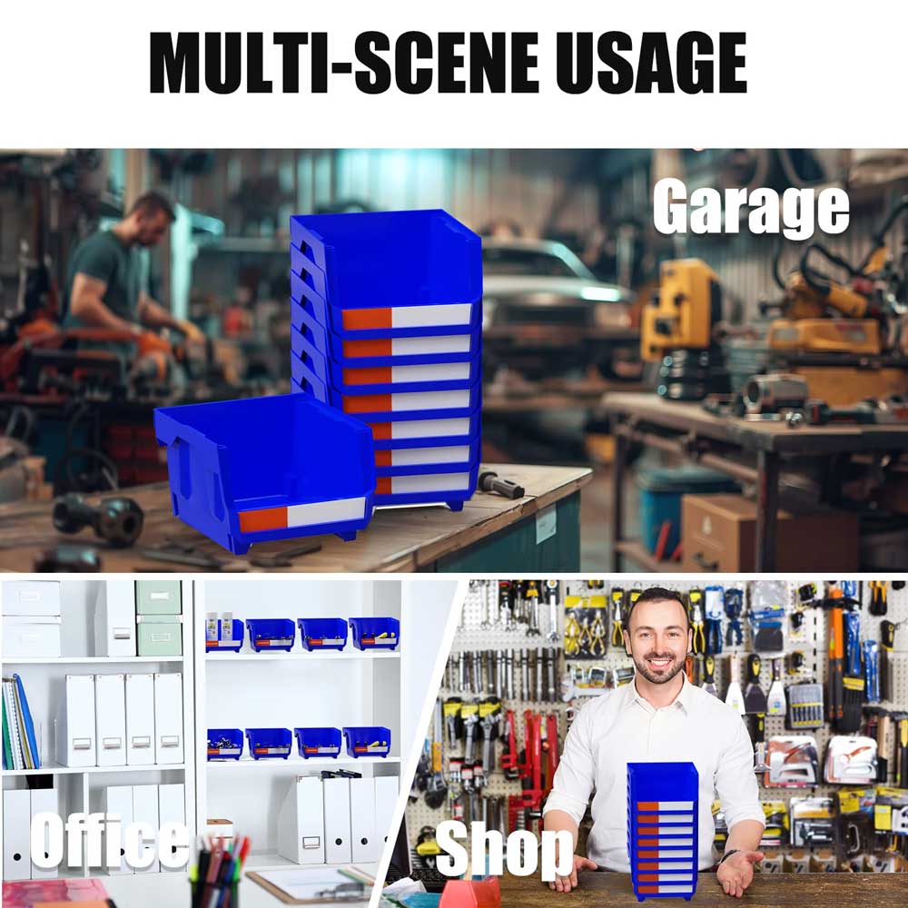 Conteneur de Garage, boîte de rangement et d'organisation d'outils, bac de Garage en plastique empilable