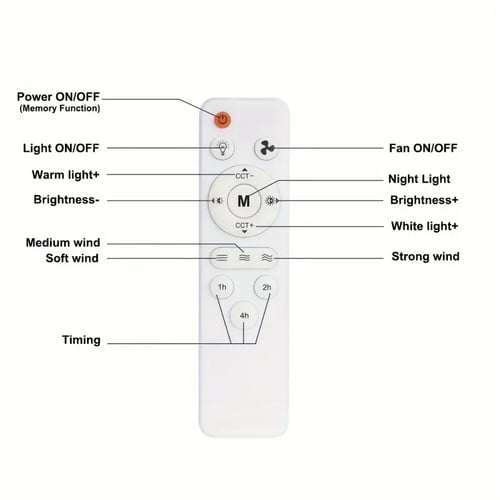 Ventilateur de plafond silencieux 2 en 1, 30 W, avec télécommande, culot E27, intensité variable, pour salon et chambre à coucher