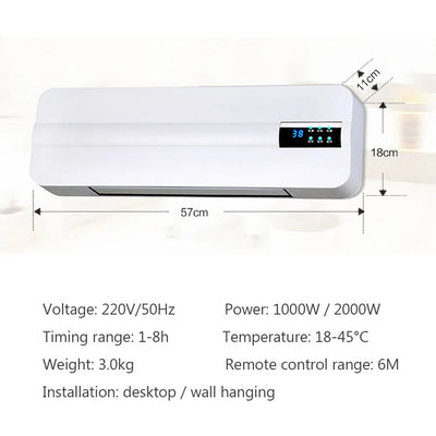 Remote-Controlled Wall-Mounted Heater: Efficient Room and Bathroom Heating with Energy-Saving Features