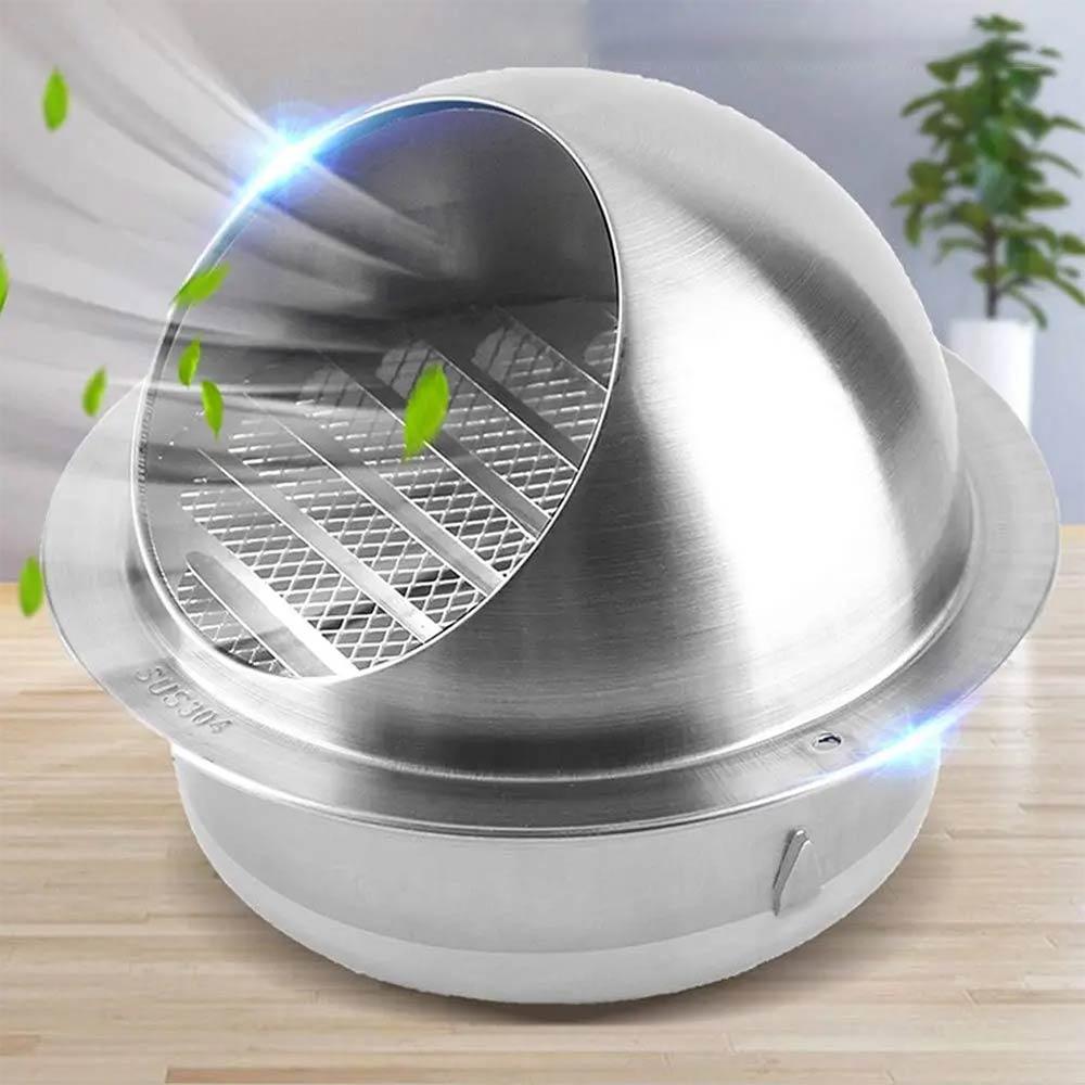 304 Outlet Heizung Kühlung Wasserdichte Belüftungsöffnungen Kappe Edelstahl Wand Decke Air Vent Ducting Belüftung Auspuff Grille Abdeckung 