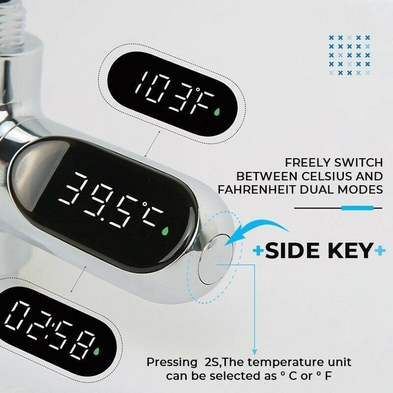 LED Display Water Temperature Monitor for Hot Tubs and Showers