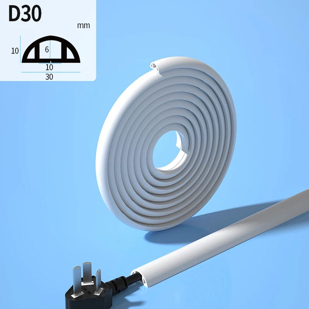 Floor Cable Cover PVC Cord Protector Self-Adhesive Power Cable Protector Extension Electric Wire Duct Slot Cable Manage