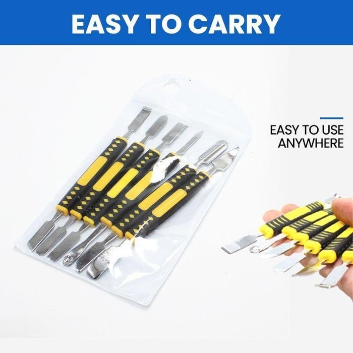 6-in-1 Metal Pry Tool Set - Spudger Repair Kit for Phones, Tablets, and Electronics