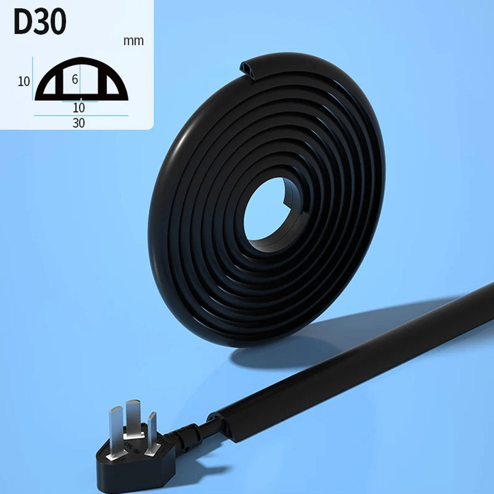 Floor Cable Cover PVC Cord Protector Self-Adhesive Power Cable Protector Extension Electric Wire Duct Slot Cable Manage