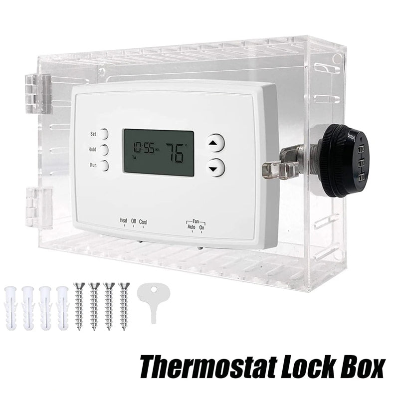 Universal Acrylic Thermostat Cover with Combination Lock – Wall-Mounted Protection Guard