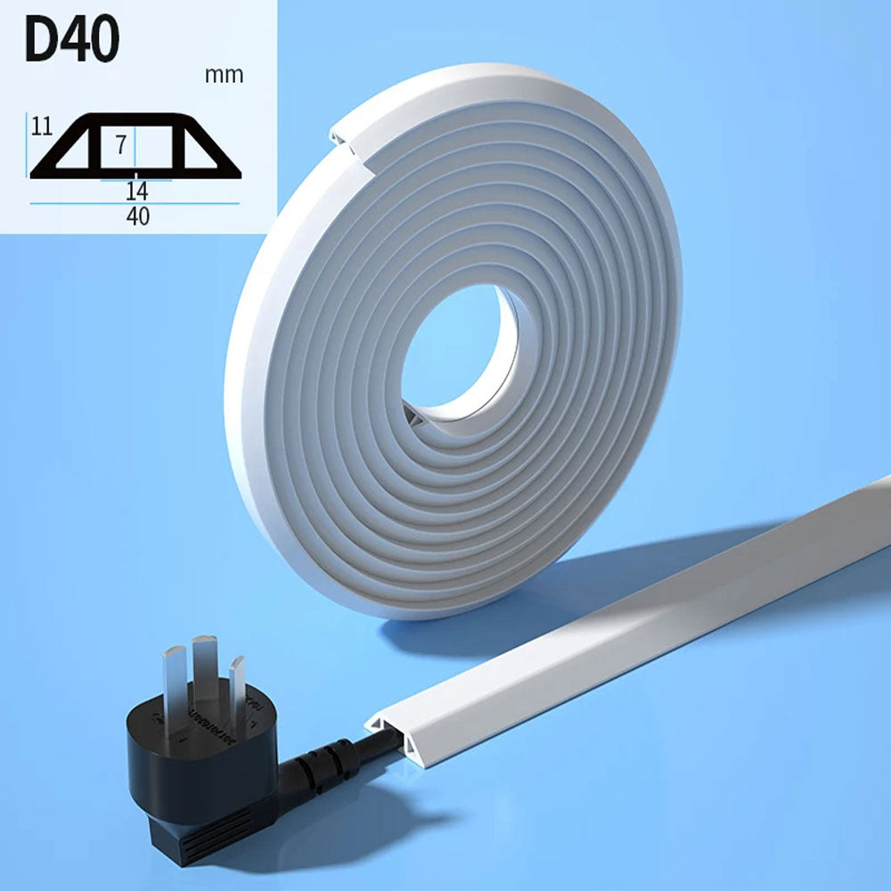 Floor Cable Cover PVC Cord Protector Self-Adhesive Power Cable Protector Extension Electric Wire Duct Slot Cable Manage