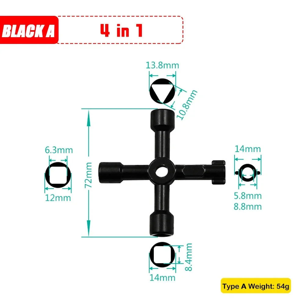 Universeller multifunktionaler Kreuzschlitzschlüssel: 4-Wege-Dreiecksschlüsseldesign für hochwertige Klempner- und Reparaturarbeiten