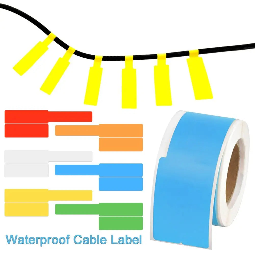 100Pcs Waterproof Cable Labels: Self-Adhesive Markers for Wire Identification and Organization