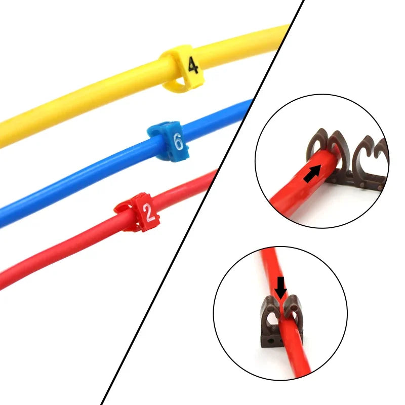 Cable Markers: Colorful Number Tags for 2-8mm Wire Network Cable Identification