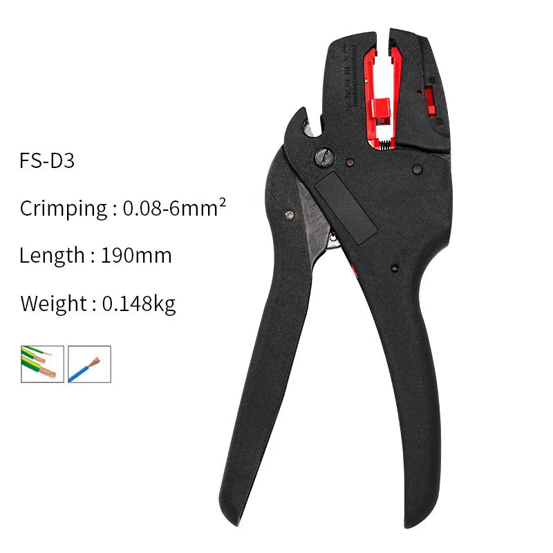 Self-Adjusting Wire Stripper & Cable Cutter - Multitool Crimping Pliers