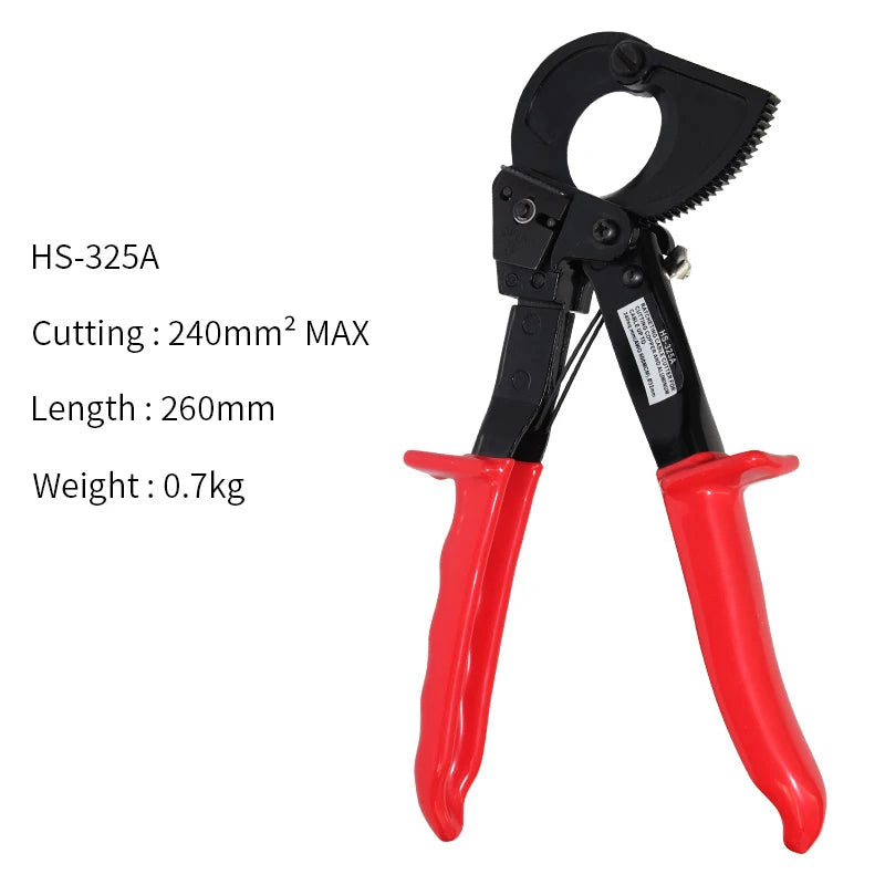 HS-325A Heavy Duty Ratchet Cable Cutter - Cuts Up to 400mm²