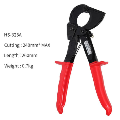 HS-325A Heavy Duty Ratchet Cable Cutter - Cuts Up to 400mm²