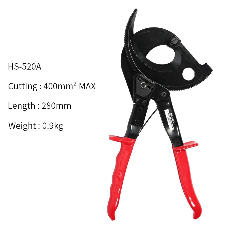 HS-325A Heavy Duty Ratchet Cable Cutter - Cuts Up to 400mm²