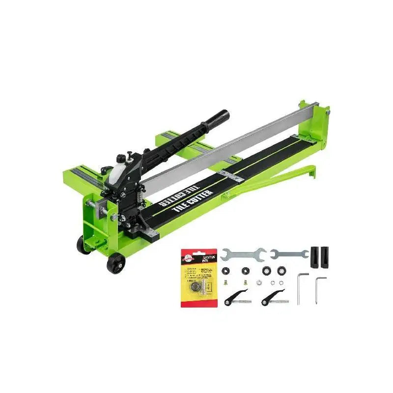 Manual Tile Cutter with Laser Guide - All-Steel Frame & Spare Wheels