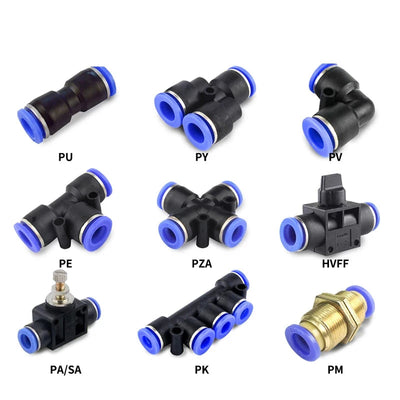 Quick Release Pneumatic Fitting Couplers for Hoses, 4mm-12mm, Various Plastic Joint