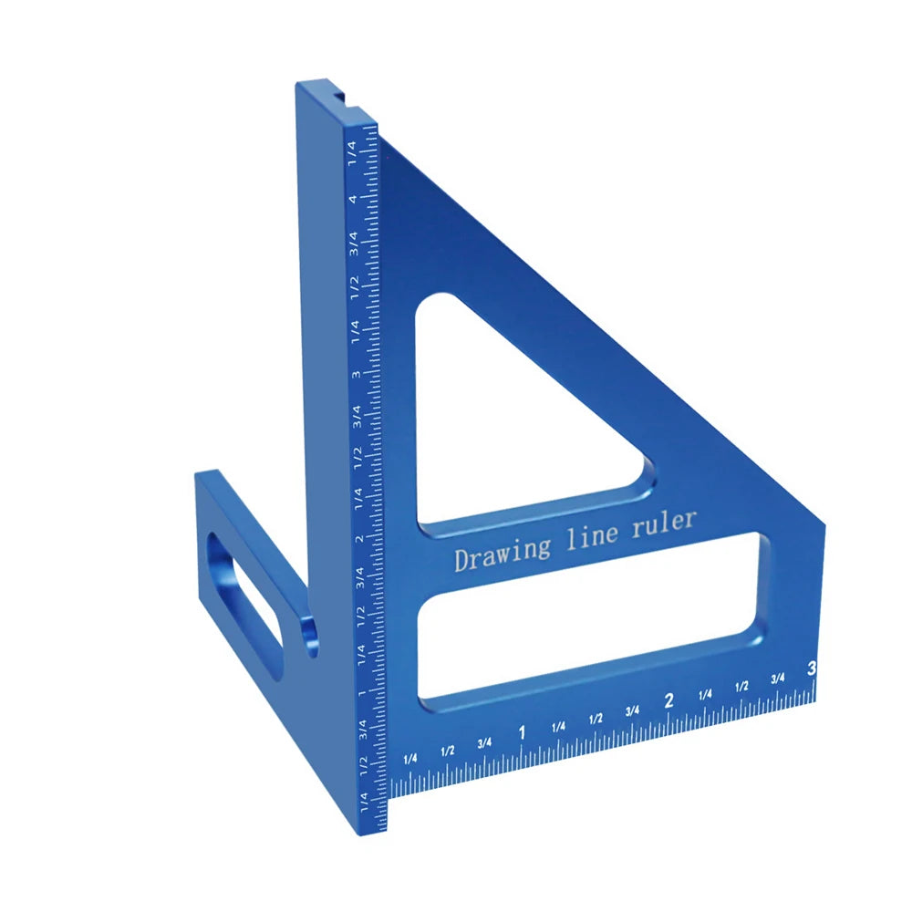 Règle triangulaire à onglet en alliage d'aluminium de précision 3D, rapporteur pour le travail du bois, 45 °/90 °