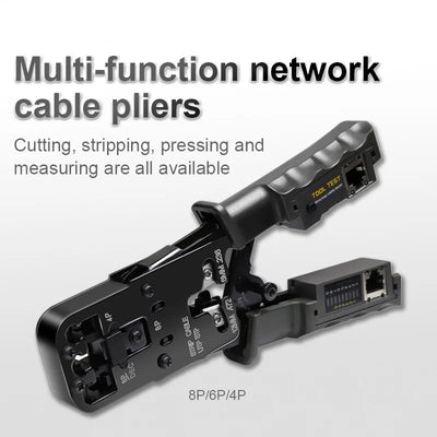 Professionelles RJ45-Crimpwerkzeug-Set mit CAT6-Kabeltester und Netzwerkkabelschneider