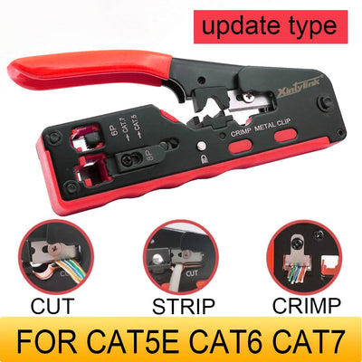 2024 RJ45-Crimpwerkzeugsatz für CAT5-CAT8-Ethernet-Kabel mit Abisolierzange und Schneider