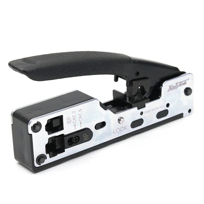 All-in-One RJ45 Crimper for Cat5/Cat6/Cat7 Connectors with Cable Stripper & 8P8C Clamp