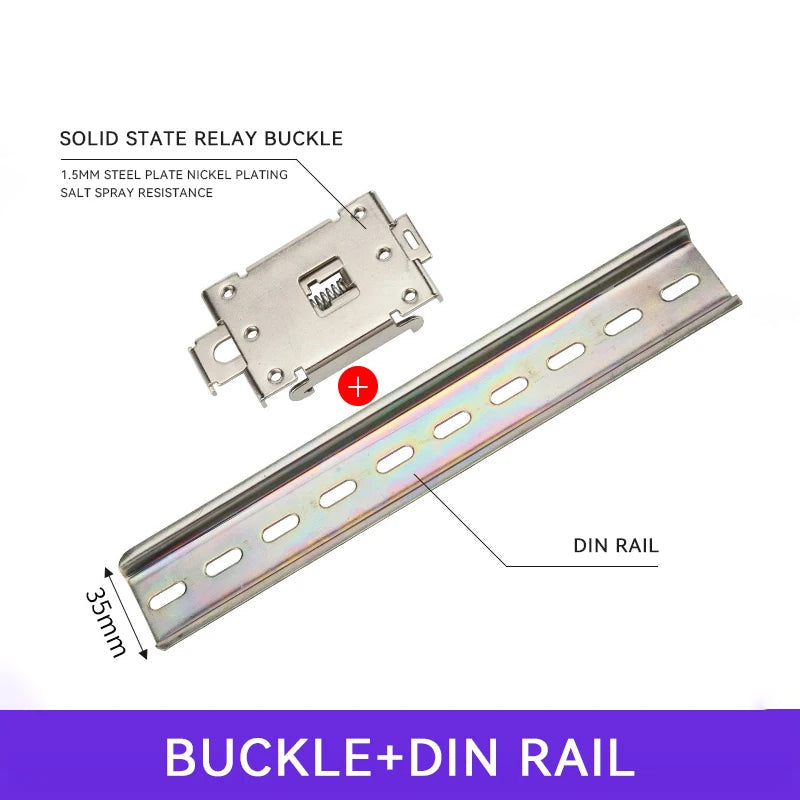 Single Phase SSR Solid State Relay Bracket – 35mm DIN Rail Clip for C45 Installation