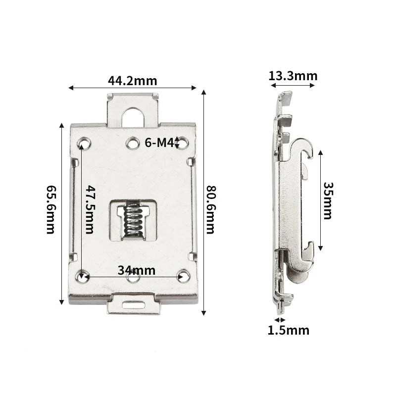 Single Phase SSR Solid State Relay Bracket – 35mm DIN Rail Clip for C45 Installation