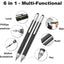 6-in-1 Multifunctional Metal Pen with Ruler, Screwdriver, Stylus, Level & Ballpoint