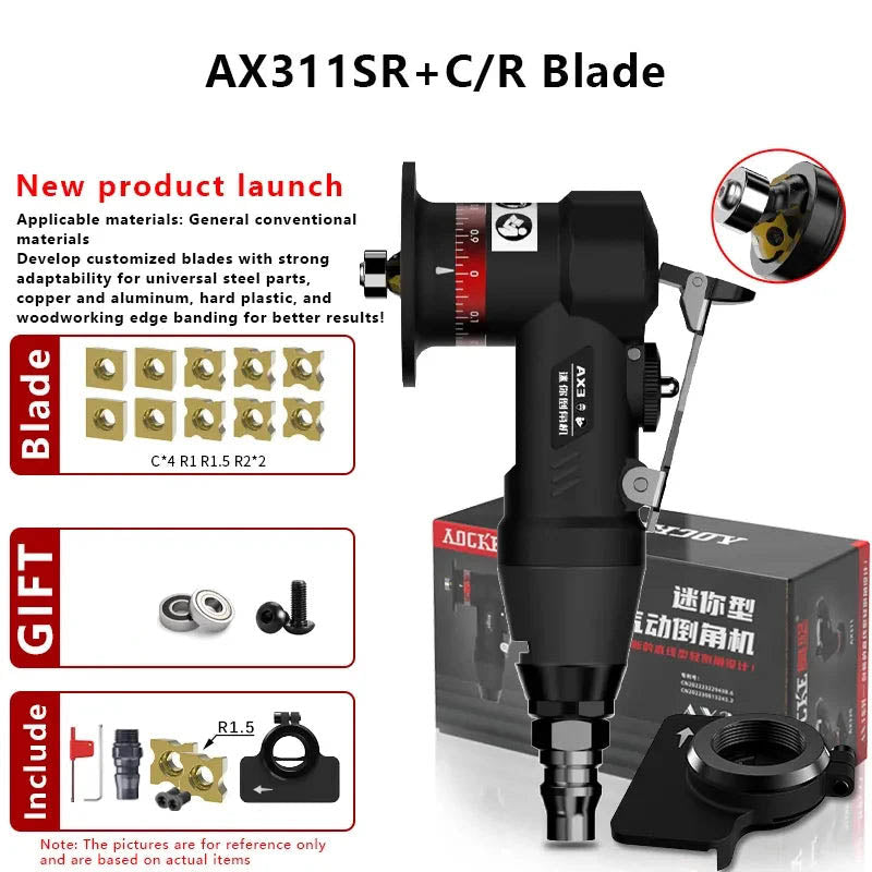 Pneumatic Chamfering Gun Air Tool for Metal Deburring & Beveling, 30000RPM