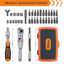 38-Piece Precision Ratchet Screwdriver Set: CR-V Bits and 180° Adjustable Universal Wrench