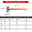 High-Carbon Steel Ball Pein Hammer with Wood Handle - 0.5P to 3P Sizes