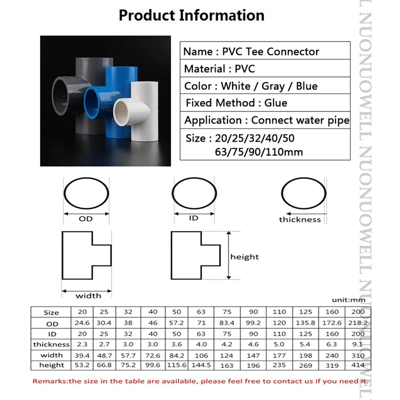 PVC Equal Tee Connector Aquarium Fish Tank Tube Watering Adapter DIY Tools Garden Water Connectors UPVC Pipe Joints