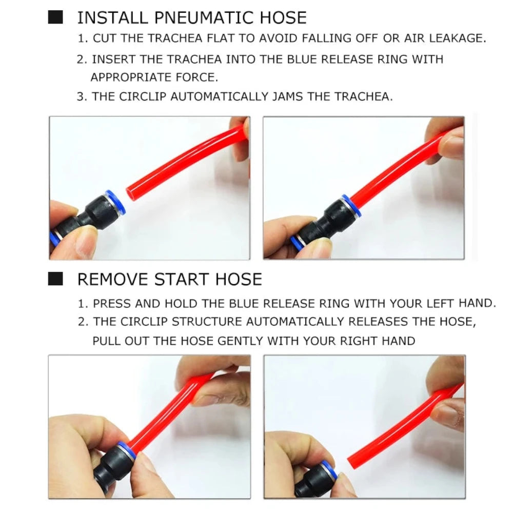 Raccord pneumatique de type Y PW, té réducteur droit à travers des raccords rapides de tuyau en plastique de 4 à 12mm 1 pièces