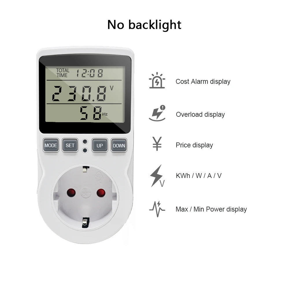 Wattmeter 220V no backlight