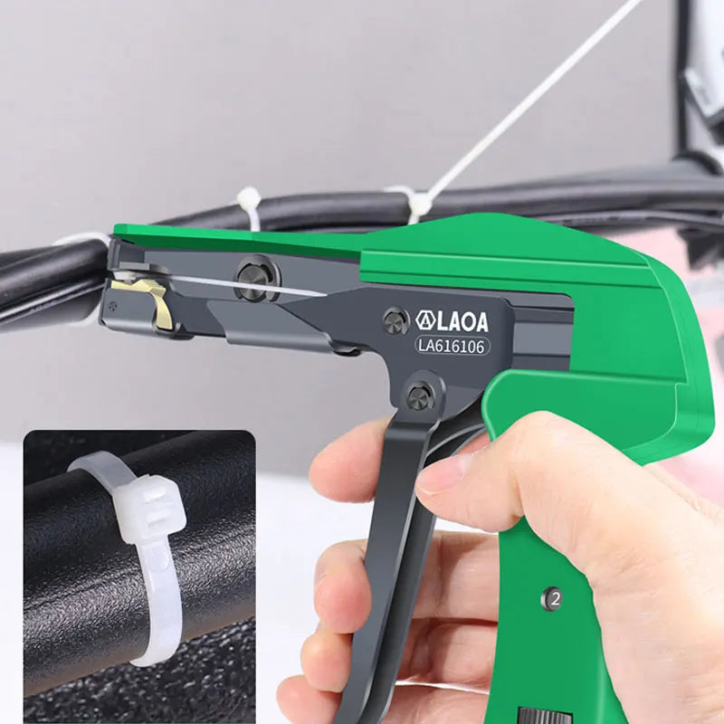 Automatic Cable Tie Gun - Nylon Cutting & Fastening Tool (2.2-4.8MM Width) with Tension Cutoff