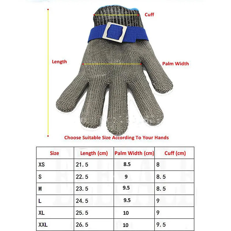 Gant de boucher en maille 100% acier inoxydable, niveau 9, avec Protection contre les bactéries, gants de travail de sécurité de haute qualité