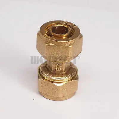 Equal crimp sleeve for Multilayer pipe 12x16mm IDxOD PEX-AL-PEX Tube Straight Brass Compression Pipe Fitting Connector Specifically Designed for Floor Heating Applications