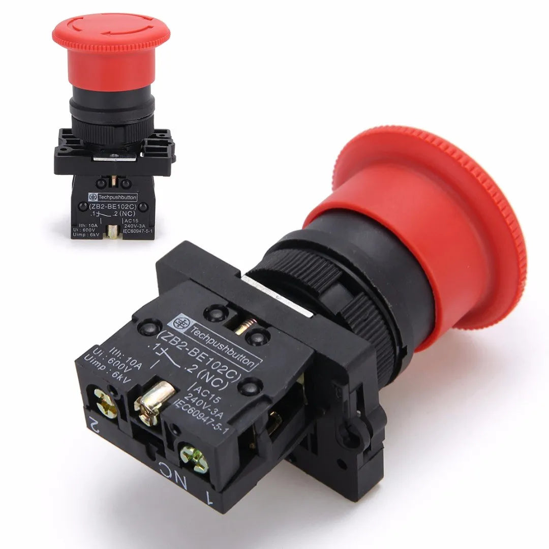 Emergency Stop Mushroom Push Button Switch Red NC Control Electrical Starter Switch