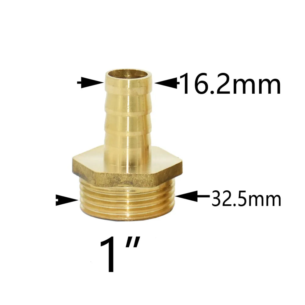 1" Brass Male Thread to Hose Barb Connector: Water Pipe Fittings for 16/19/25/32mm Hoses