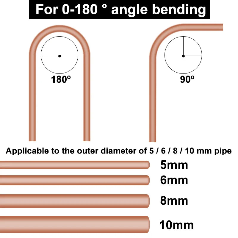 4 in 1 Copper Pipe Bender Manual Copper Tube Bender Tubing Bender 180° 5/6/8/10mm pipe