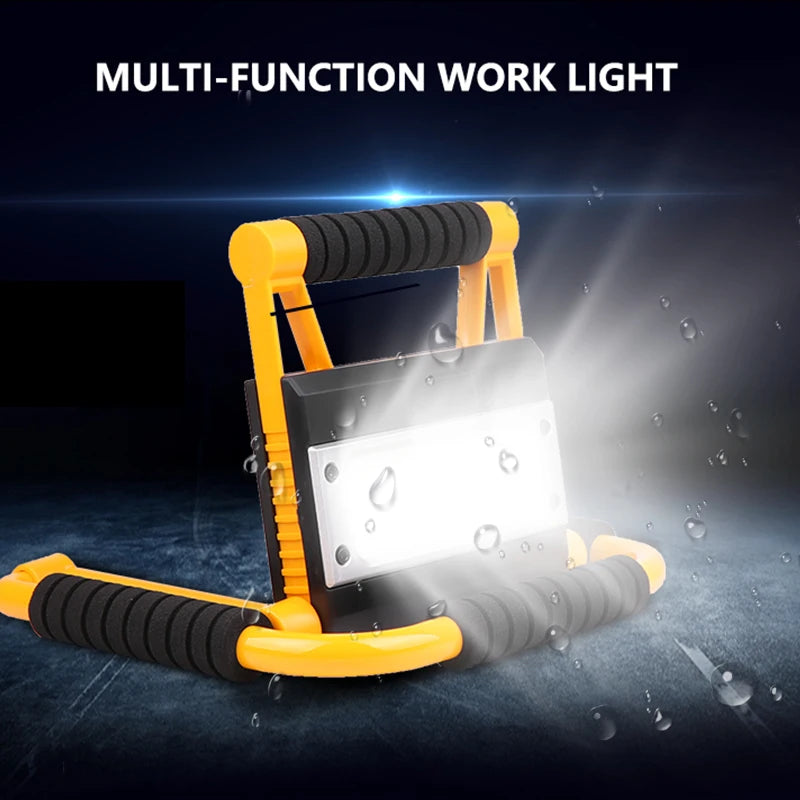 300W COB Work Light: Rechargeable Waterproof Spotlight for Industrial and Home Use