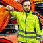 Fluorescent Yellow Safety Work Suit: Hi-Vis Reflective Stripes Uniform with Multi-Pocket