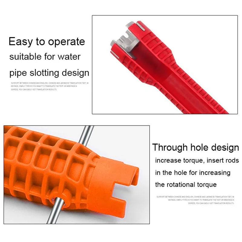 Chiave per Lavabo 8-in-1: Strumento Versatile per Riparazioni Idrauliche