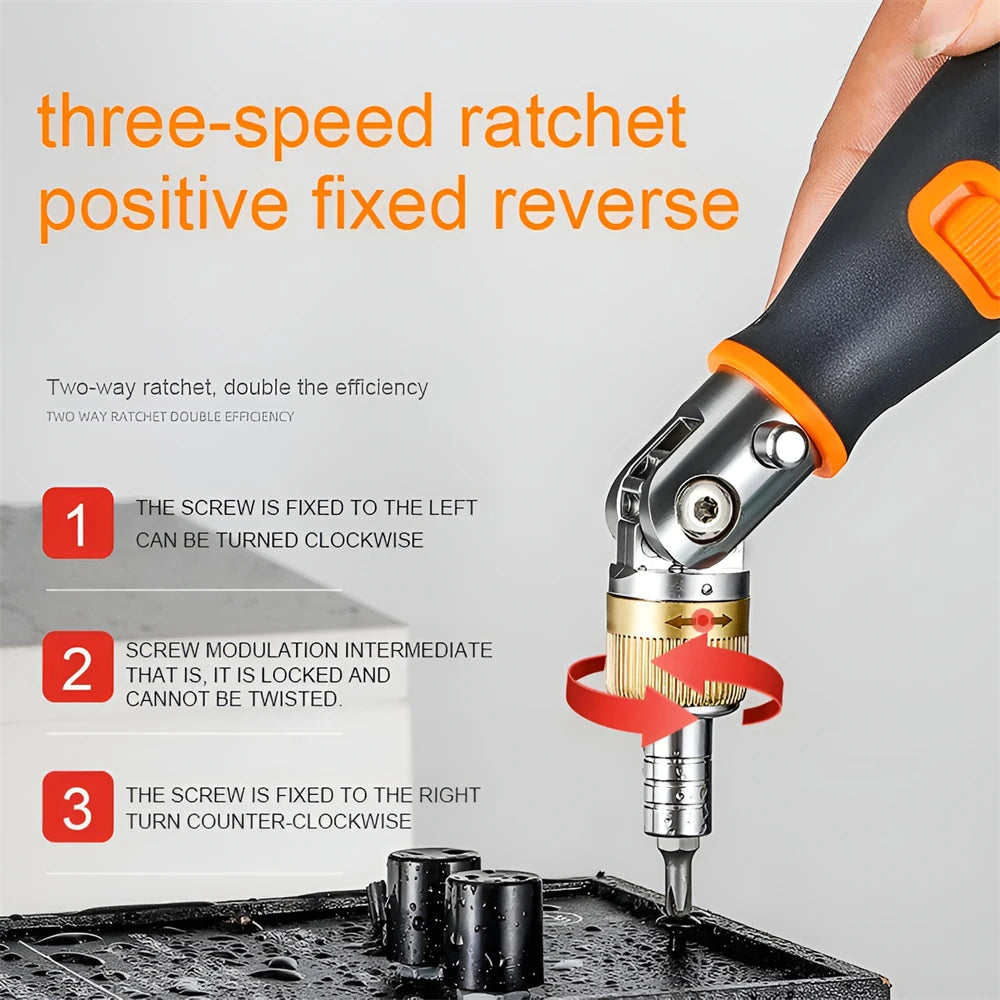 10-in-1 Multifunctional Ratchet Screwdriver Set: Portable with Hidden Head and Corner Capable Design